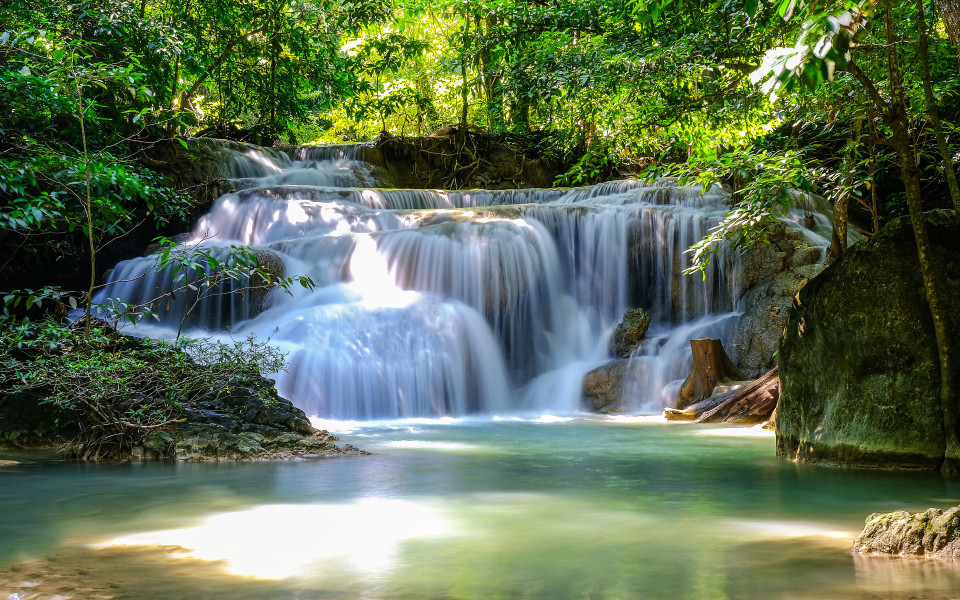Erawan Wasserfall im National Park, Thailand
