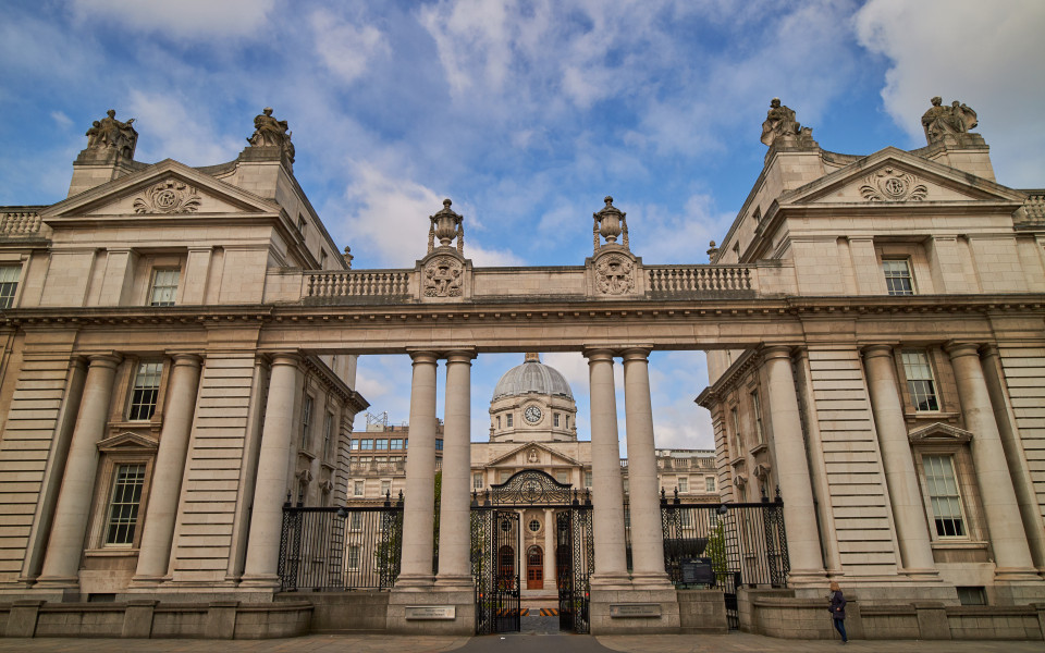 Leinster House, die Regierungsgebäude in Dublin im Georgian Quarter